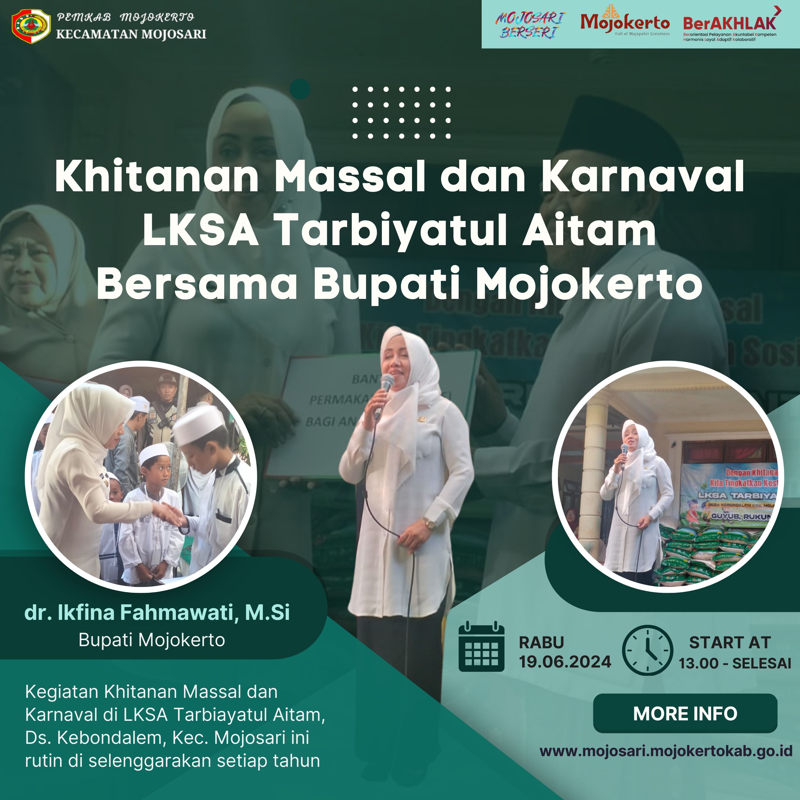 KHITAN MASSAL LKSA (Lembaga Kesejahteraan Sosial Anak) Tarbiyatul Aitam, Desa Kebondalem, Kecamatan Mojosari
