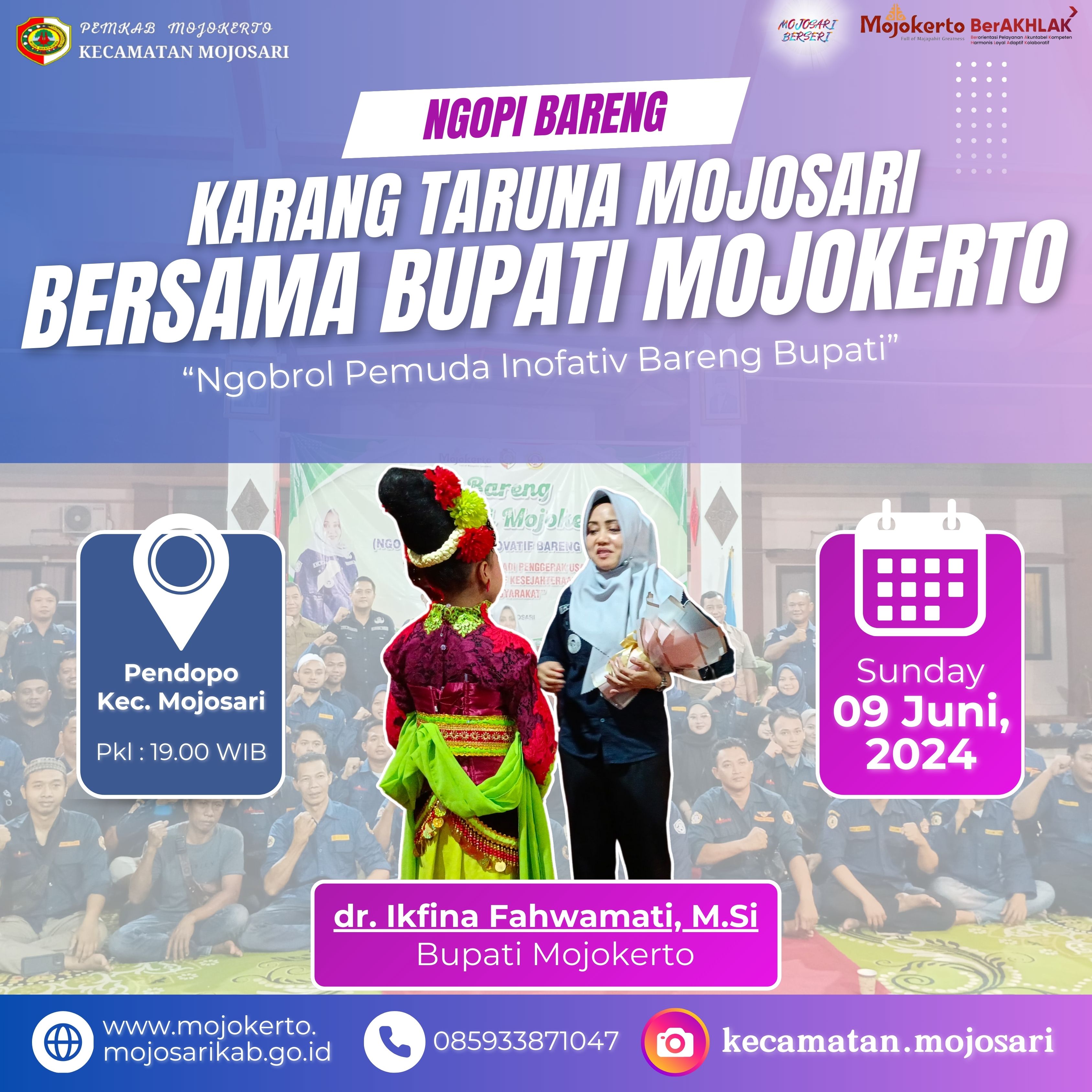 Ngopi Bareng Karang Taruna Kecamatan Mojosari Bersama Ibu Bupati Mojokerto