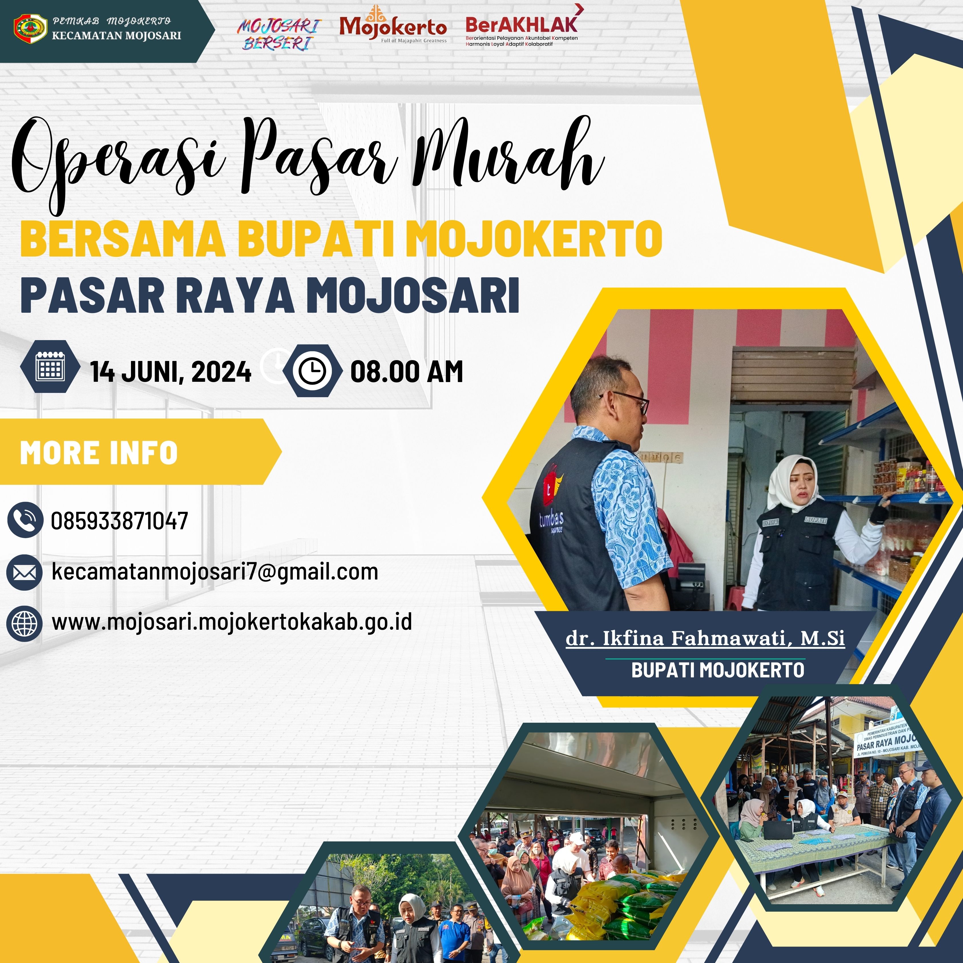 Operasi Pasar Murah Bersama Bupati Mojokerto di wilayah Pasar Raya Mojosari
