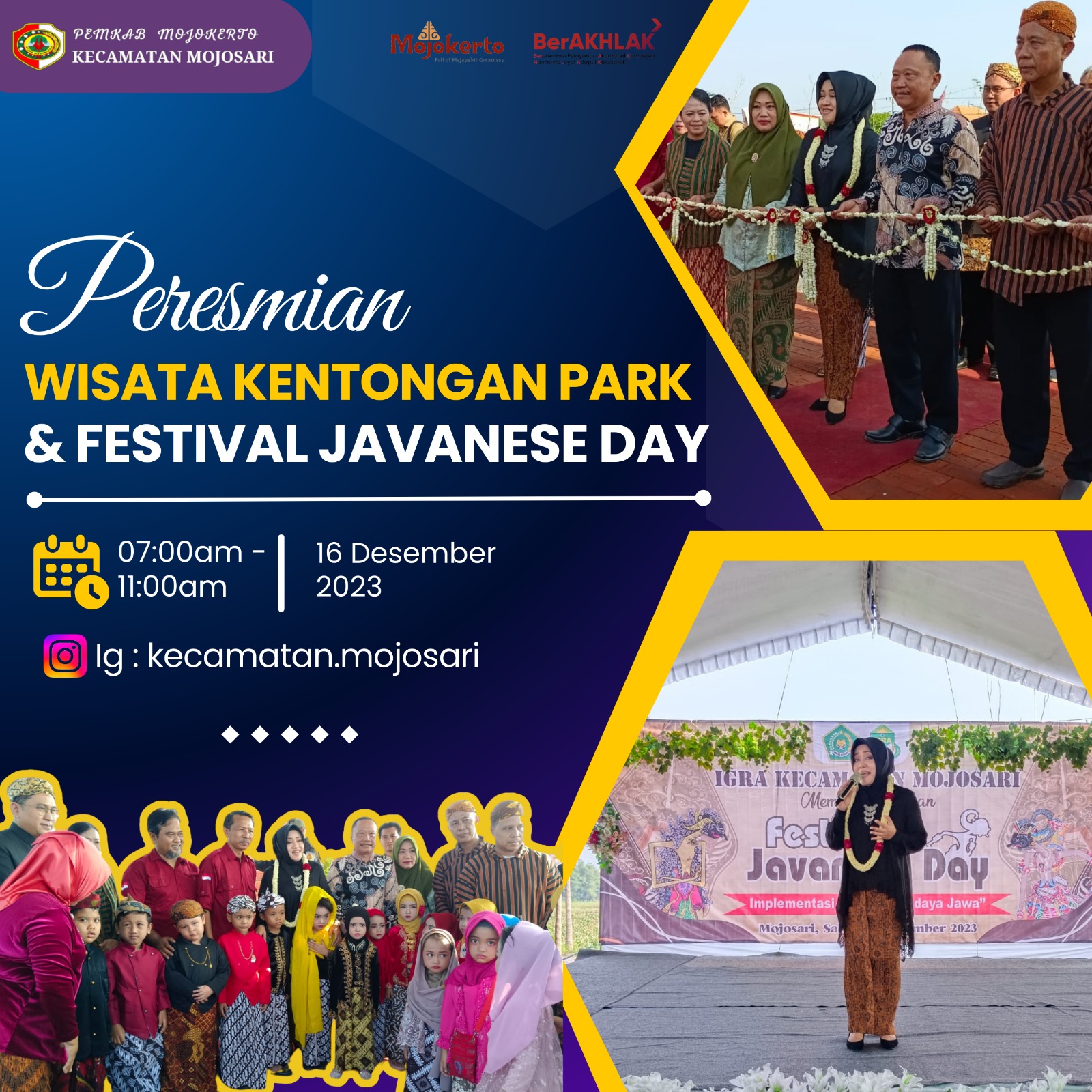 PERESMIAN WISATA KENTONGAN PARK DAN FESTIVAL JAVENESE DAY