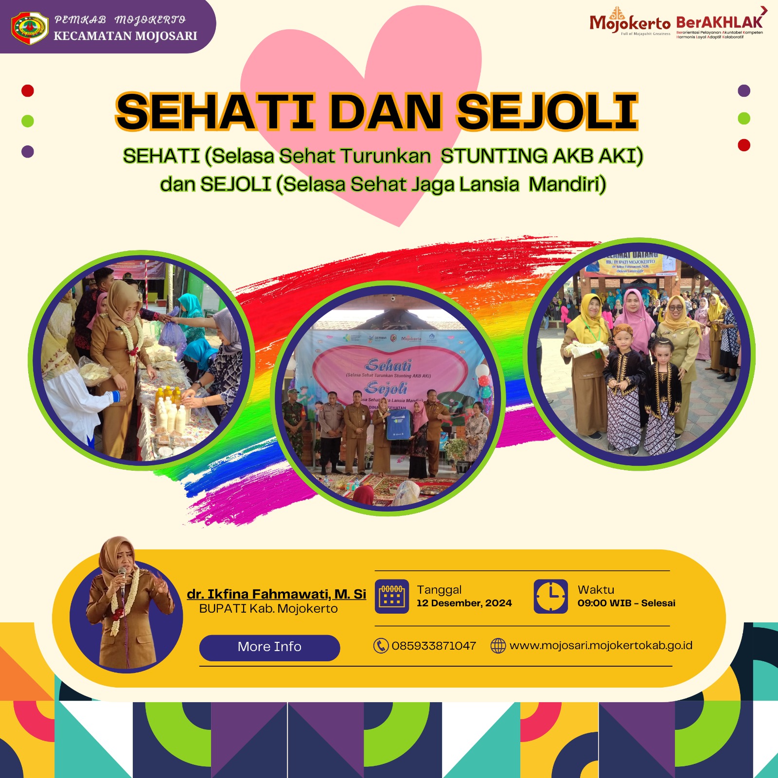 SEHATI (Selasa Sehat Turunkan STUNTING AKB AKI) dan SEJOLI (Selasa Sehat Jaga Lansia Mandiri)